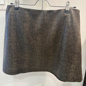 Jason Wu Snakeskin Print Faux Leather Miniskirt